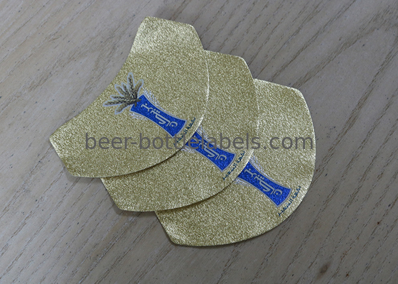 Embossing Square Aluminum Foil Labels  Beer Neck Label Eco Friendly 105mm X105 mm