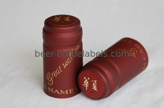 Heat Shrinkable Film Wine Bottle Foil Capsules Anti Ultraviolet Hot Stamping