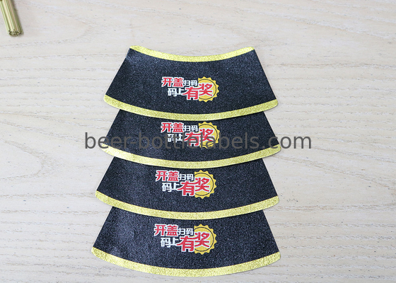 Pure Aluminum Foil Beer Neck Label Environment Friendly Embossing Surface