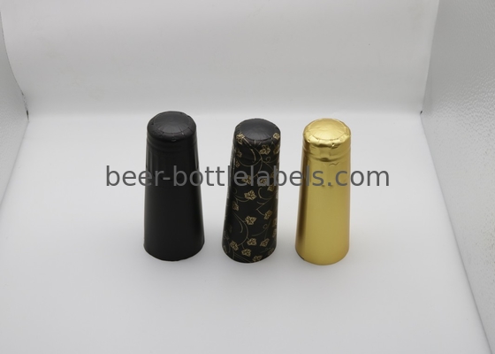 Customized Empty Aluminum Vacuum Champagne Wine Beer Glass Shrink Bottle Capsule With Seal Foil Capsules Label Print