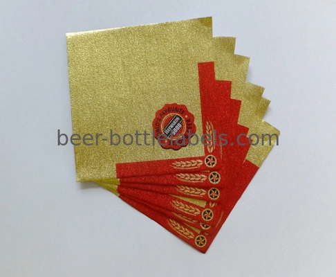 Professional Beer Neck Aluminum Foil Labels Water Proof Self Adhesive