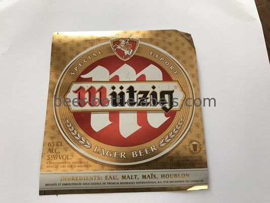 Anti Counterfeit Make Custom Wine Bottle Labels Metalized Paper Beer Body Label
