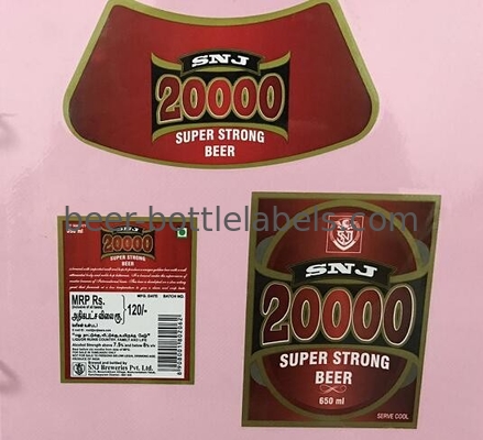 Custom Made Self Adhesive Beer Labels Square Matte / Glossy Lamination